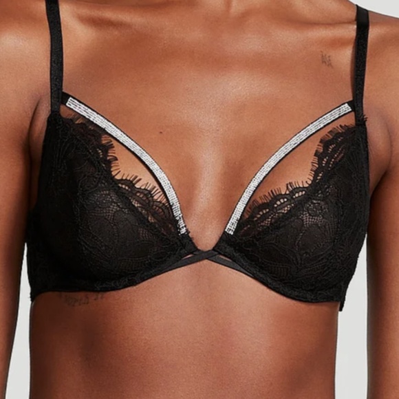 Victoria's Secret Shine Strappy Unlined Lace Low-Cut Demi Bra sz32A NWOT - Picture 1 of 5
